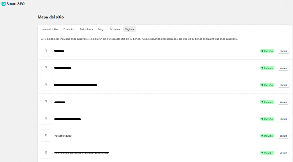 Controlar Sitemap Shopify