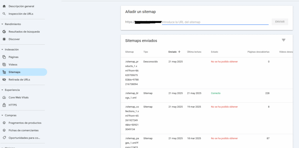 Enviar sitemap Google Search Console