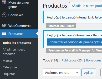 Productos Woocommerce