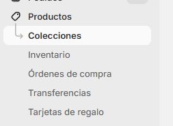 colecciones en shopify