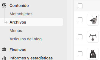 imágenes en shopify